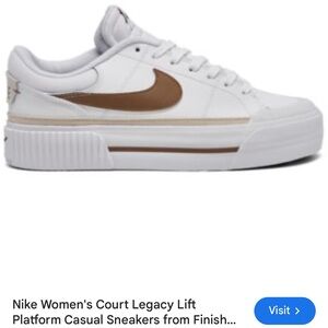 Nike Women's Court Legacy Lift Platform Sneakers - White and Brown